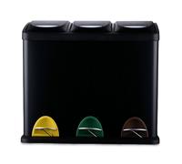 Relaxdays Cubo de basura cocina 3 x 8 l negro