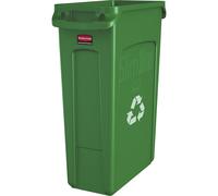 Rubbermaid Commercial Products Slim Jim FG354007 - Contenedor con canales de ventilación, capacidad de 87 l, verde