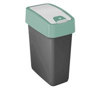keeeper Cubo de basura Premium con tapa abatible, Tacto suave, 10 L, Magne, Verde Nordic