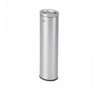 Cubo de basura vertical para exteriores, columna de hollín de acero inoxidable con malla de extinción, capacidad de 15 litros