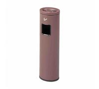 Cubo de basura vertical para exteriores, columna de hollín de acero inoxidable con malla de extinción, capacidad de 15 litros