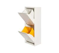 WELL HOME MOBILIARIO & DECORACIÓN Cubo de basura y reciclaje Metálico de 2 compartimentos, 2x17L (34L) Gris brillo