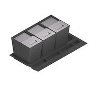 Cubo de Basura y Reciclaje para cajón de Cocina - Tapa de Acero Inoxidable, PP Antracita, 900 mm Ancho Mueble/Alto Producto mm 235