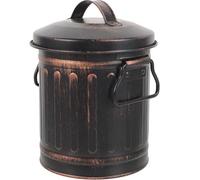 Cubo de Cenizas Tapa de Metal Negro para Chimenea y Camping | Hierro Galvanizado, Asa Portátil, Resistente al Calor, Uso en Limpieza de Estufa y Fogata