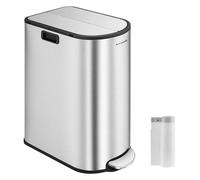 Cubo de Cocina Doble 30 L y 20 L Plata Metálico