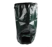 Cubo de compostaje de jardín reutilizable con tapa de cremallera para recolección de residuos de patio al aire libre y eliminación de restos de cocina, bolsa de polietileno verde, 35 x 60 cm (verde 45