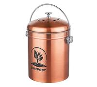 Cubo de compostaje Relaxdays 5 l para Cocina, pequeño, Cobre
