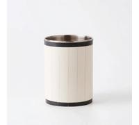 Cubo de Cubo Decorativo Contenedor Cilíndrico Vaso de Mesa Recipiente Organizador con Incrustaciones en Panel y Borde Oscuro Estilo Clásico Adecuado, Color to 2, Size to 2