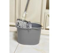Cubo de fregona de metal de acero galvanizado de 13 litros, grande, galvanizado, reforzado, resistente, de acero grueso, para limpieza general en casa, oficina (gris)