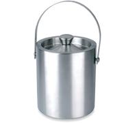 Cubo de Hielo 3L Silvano, Acero Inoxidable, Paredes de Doble Aislamiento, Tapa Hermética, Asa para Transporte, Apto para Lavavajillas, Limpieza Fácil y Simple, Incluye Pinza