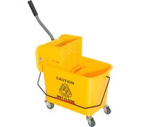 Cubo de limpieza Fortuna Lai con prensa, carro de limpieza de 20 litros, amarillo, ideal para limpieza y tareas domésticas