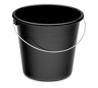 Cubo de plástico Redondo de 5 l, Color Negro, con asa de Metal