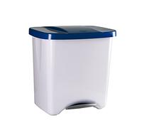 Cubo de Reciclaje con Pedal 50L Azul - Contenedor de Basura Ecológico para Cocina - Con Separadores Internos Ajustables, Plástico Resistente y Fácil Limpieza | Denox