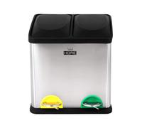 Cubo de reciclaje ecológico 16 litros de 2 compartimentos, reciclaje de basura / cubos de reciclaje, gran capacidad, para papel, vidrio y plástico, id