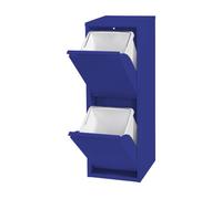Cubo de reciclaje sollentuna 2x14 l - azul noche [en.casa]