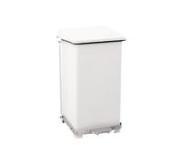 Cubo industrial con pedal chapa de acero, blanco RAL 9016