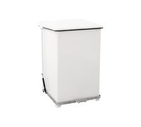 Cubo industrial con pedal chapa de acero, blanco RAL 9016