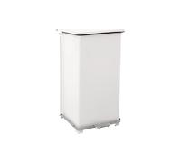 Cubo industrial con pedal chapa de acero, blanco RAL 9016