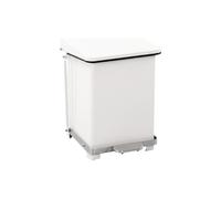 Cubo industrial con pedal chapa de acero, blanco RAL 9016