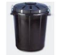 Cubo industrial con tapa 70 litros ? plástico resistente, asas met?