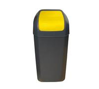 Cubo - Papelera con tapa basculante de 15L color amarillo