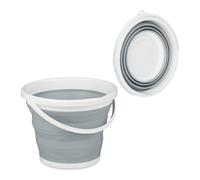 Cubo plegable barreño portátil contenedor flexible 10 l gris cubo de viaje