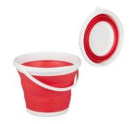 Cubo plegable barreño portátil contenedor flexible 10 L rojo cubo de viaje