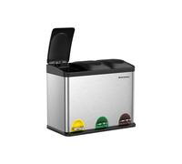 Cubo Triple para Cocina Cubo Basura de Reciclaje Cubo de Basura de Metal 45 L