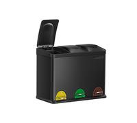 Cubo Triple para Cocina Cubo Basura de Reciclaje Cubo de Basura de Metal 45 L