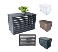 Cubre Aire Acondicionado Exterior, Funda Para Aire Acondicionado De Aluminio, Cubierta Rejilla Para Aire Acondicionado, Valla para Dispositivos Exteriores Pantalla Decorativa(White,100x50x70cm)