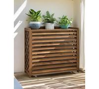 Cubre Aire Acondicionado Exterior Privacidad Valla Cubreradiador Para Ocultar Aire Acondicionado Louvered Aire Acondicionado Valla De Privacidad Al Aire Libre Basurero(ID96x89x40cm/WD100x93x44cm)