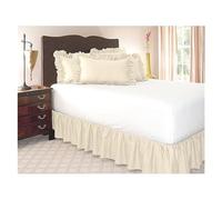 cubre canape Falda de cama envoltura alrededor de camisas elásticas sin cama Superficie Twin / Full / Queen / King Tamaño 38cm Altura for la decoración del hogar Cama ( Color : Beige , Size : 200x180c