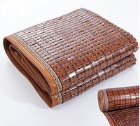 Cubrecolchón de bambú refrescante, plegable de doble cara, transpirable, para el hogar, viajes, oficina, superficie carbonizada antideslizante, fácil almacenamiento para un sueño reparador