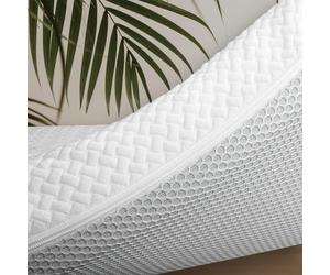 Cubrecolchon Topper 100% Viscoelastico | 135 x 190cm | Grosor 4CM | Fabricado en España | Libera Presion Cervical y Lumbar | Tratamiento Bambu | Anti-alergenico | Transpirable