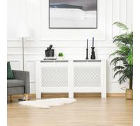 HOMCOM Cubre Radiadores Cubierta para Radiador Moderna 151,5x19x82cm Blanco | MDF, Estante Superior, Listones, para Salón, Dormitorio, Pasillo