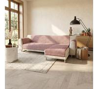 Cubresofá Antideslizante Comfort con Chaise Longue Derecha y reposabrazos Laterales, Fabricada en Italia, Funda para sofá de 290 cm, Color Burdeos
