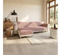 Cubresofá Antideslizante Comfort con Chaise Longue Izquierda y reposabrazos Laterales, Fabricada en Italia, Funda para sofá de 240 cm, Color Burdeos