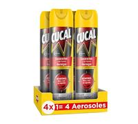 Cucal Insecticida Aerosol Fulminante contra Cucarachas, Hormigas y sus huevos (4 x 400 ml), insecticida para insectos rastreros, mata y seca en segundos, no deja residuos