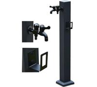 CucCe Columna de agua de acero inoxidable Columna de agua de jardín al aire libre cuadrada vertical independiente de acero inoxidable 304 con grifo de latón(60cm/24in)