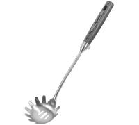 Cuchara coladora de fideos acero inoxidable con mango madera, ergonómica, for servir pasta y espaguetis, utensilio cocina para Espaguetis