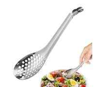 Cuchara De Acero Inoxidable En De Esférica. Pequeños Agujeros Que Sirven Cuchara Con Cuchara De Metal De Agujeros Pequeños Con Pequeños Agujeros Con Agujeros Con Pequeños Agujeros Cucharada De S