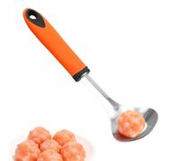 Cuchara de albóndigas con agujero, mango largo, manual, ergonómica, rápida | Herramienta de prensa de albóndigas para puré de papas, desayuno, cocina, preparación de alimentos, Acción de Gracias