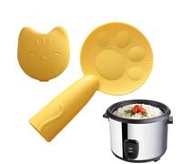 Cuchara de Arroz con Soporte - Pala recogedora de arroz independiente - Cucharas de arroz con patrón de gato de dibujos animados, accesorios para olla arrocera para mesa de comedor de cocina familiar