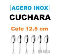 cuchara de cafe,chuchara acero inoxidable,pack 6 cucharas de cafe 12.5cm X 2.6cm,acero inox 18/0,gerimport,fespu