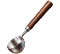 Cuchara de café de madera de nogal de alta calidad, acero inoxidable 304, 15 ml, 30 ml, cuchara medidora para té, harina de azúcar, especias, mango largo, diseño Reino Unido (D)