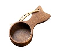 Cuchara De Café Madera: Pala Ergonómica Con Diseño Cola, Herramienta Medición Cordón Cuero Liso, Equipo Madera Dura | Hardware Cocina Soportable Para La Estación Elaboración Cerveza Manual En Polv