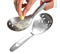 Cuchara de cocina con machacador de patatas, juego de 2 piezas abrebotellas | Prensador de patatas, rallador, cuchara y colador perforado para preparación de comidas diarias y procesamiento de alimentos