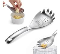Cuchara de cocina de acero inoxidable 5 en 1, cuchara de drenaje ranurada | Cuchara multifuncional de acero inoxidable, herramientas de cocina para triturador de patatas, ajo, separador de huevos y
