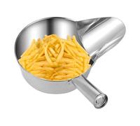 Cuchara de comida frita, cuchara de pollo de acero inoxidable para cocina, herramienta de preparación de comidas con boquilla de pico de pato para salsa de azúcar, caramelo, arroz, palomitas de