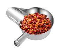 Cuchara de comida frita, cuchara de pollo de acero inoxidable para cocina, utensilios de pico de pato, herramienta de agitación ergonómica para salsa, azúcar, sal, palomitas de maíz, puré de
